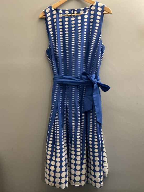 Anne Klein Dresses & Skirts - NWT Anne Klein Blue & White Fit & Flare Belted Dress Size 12 - 100% Cotton